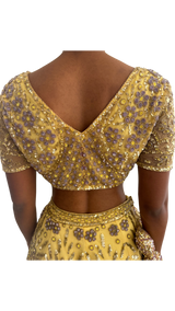 Heavily Beaded Yellow Petite Lehenga