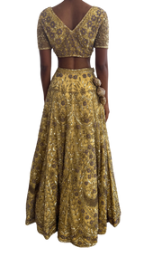 Heavily Beaded Yellow Petite Lehenga