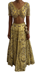 Heavily Beaded Yellow Petite Lehenga