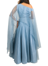 Baby Blue Shimmering Cape Lehenga - Preserve