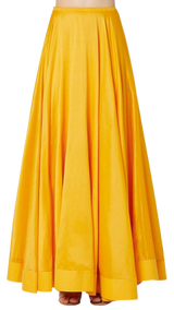 SAMPLE SALE: Gold and Yellow Swan Foil Print Kurta with Skirt