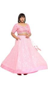 Bubble Gum Pink Sequined Seashell Lehenga