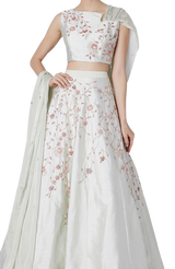 Mint Green Beaded Lehenga - Preserve