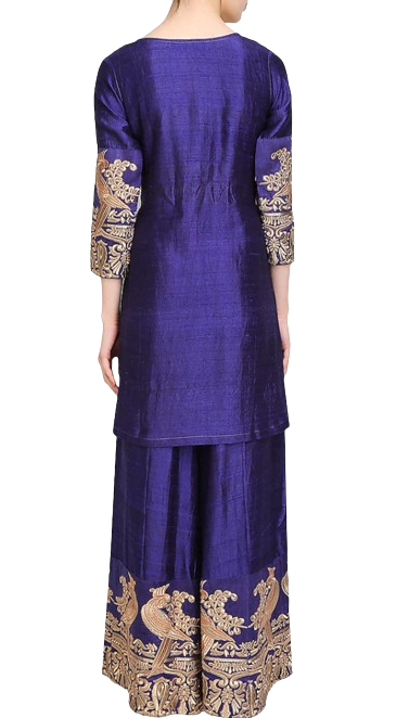 Mithu Embroidered Kurta and Palazzo Set - Preserve