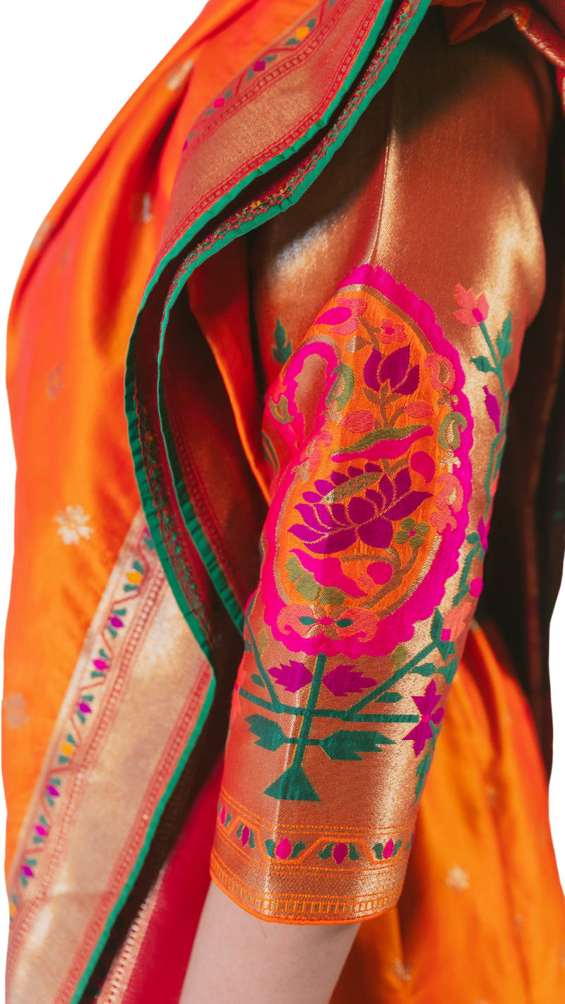 Orange Banarasi Lehenga - Preserve