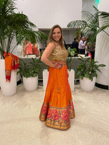 Orange Banarasi Lehenga - Preserve