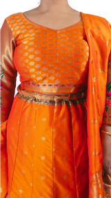 Orange Banarasi Lehenga - Preserve