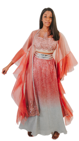 Pink Shimmer Lehenga Set - Preserve