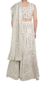 White Mirrored Lehenga - Preserve