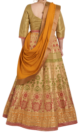 Yellow Gold Banarasi Lehenga