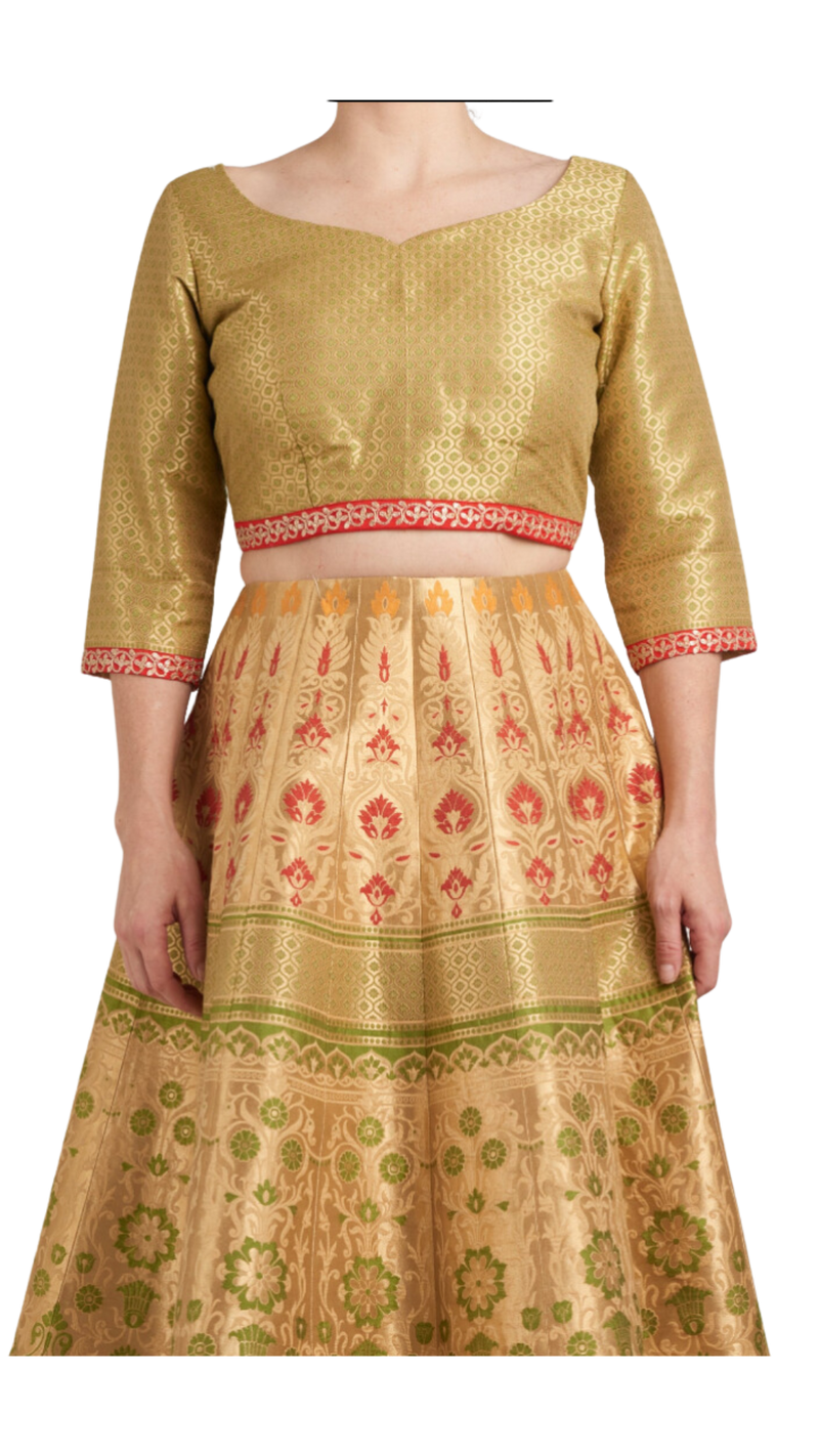 Yellow Gold Banarasi Lehenga