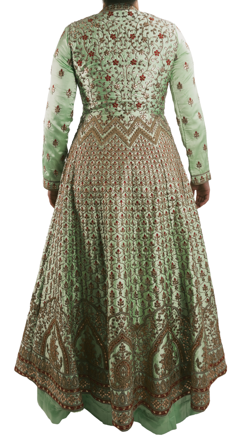 Mint Embroidered Anarkali: Sample Sale - Preserve