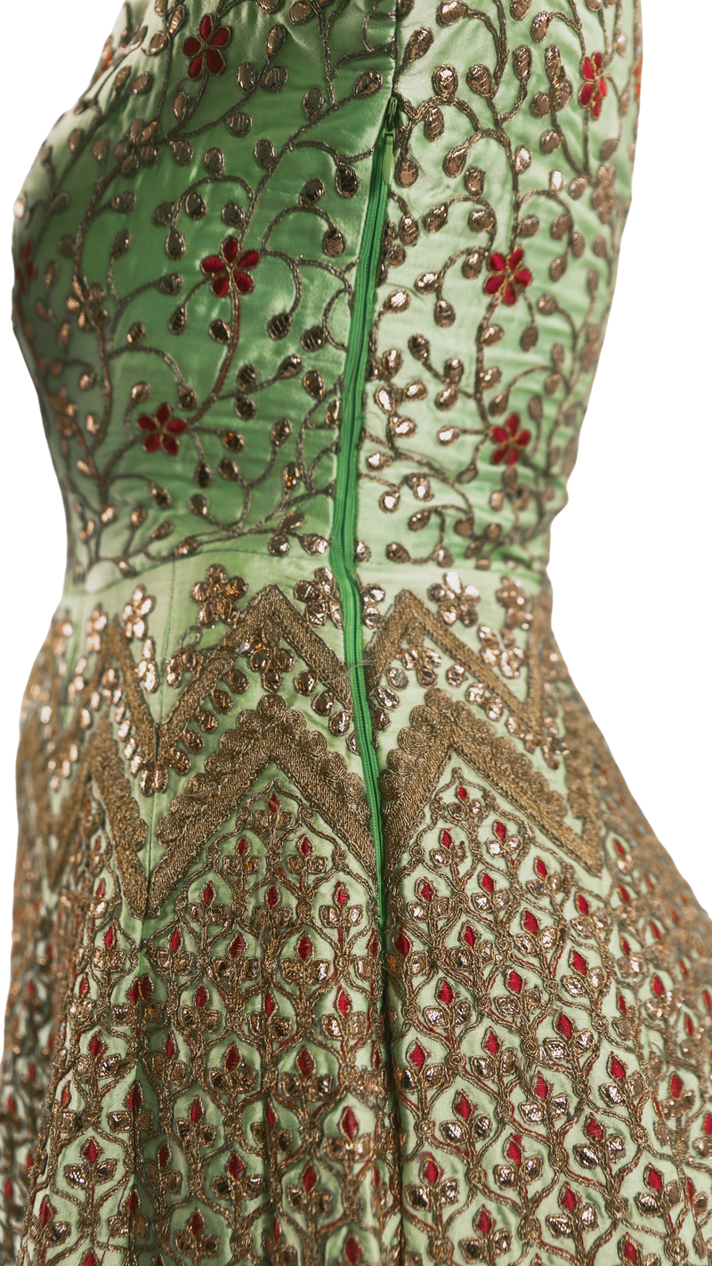 Mint Embroidered Anarkali: Sample Sale - Preserve