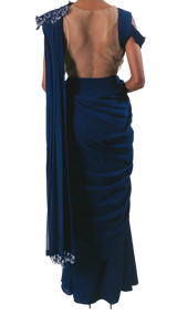 Royal Blue Reception Sari - Preserve