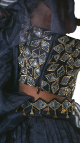 Inkwell Embroidered Sari Set - Preserve