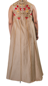 Gold Embroidered Sleeveless Kurta - Preserve