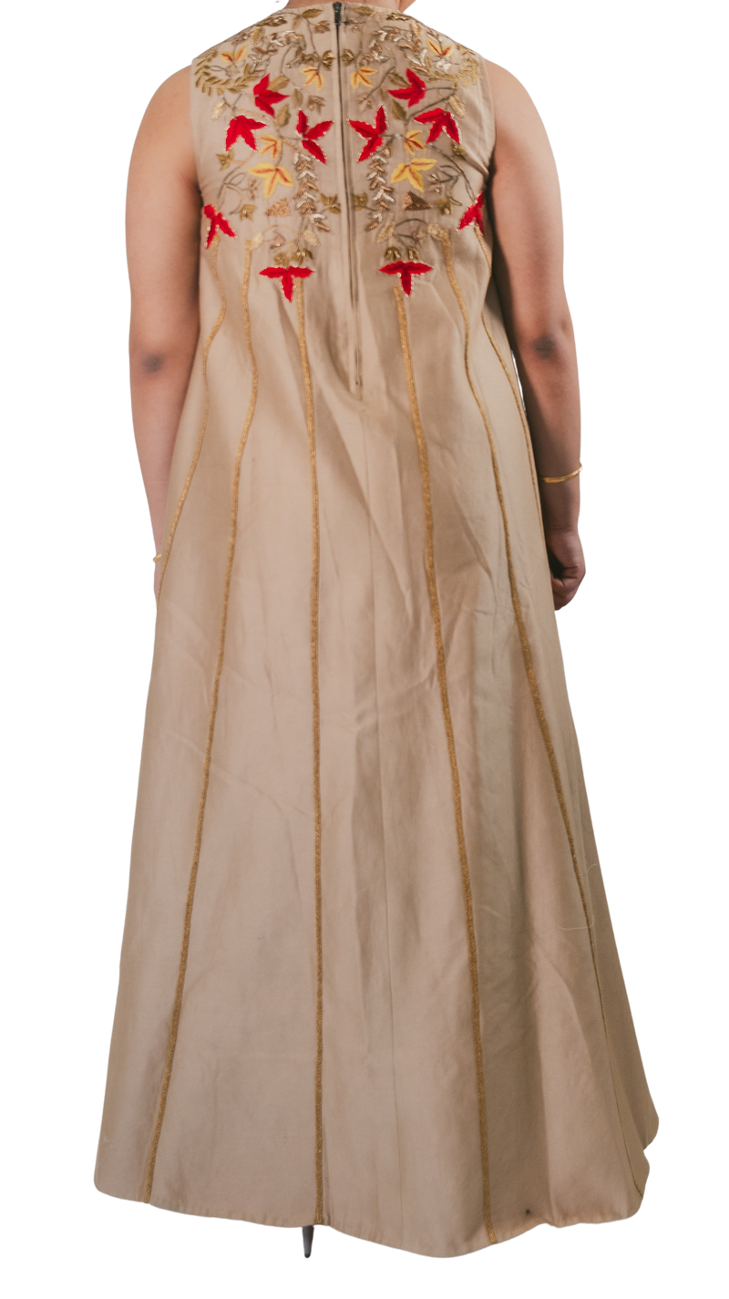 Gold Embroidered Sleeveless Kurta - Preserve