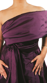 Aubergine Purple One Shoulder Gown - Preserve