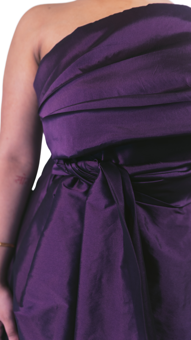 Aubergine Purple One Shoulder Gown - Preserve