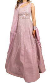 Lavender Beaded Cape Gown - Preserve