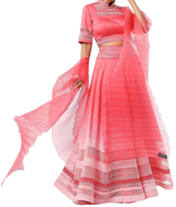 Pinkish Red with White Beading Lehenga - Preserve