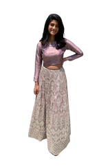 Silver Mirrored Amethyst Lehenga - Preserve