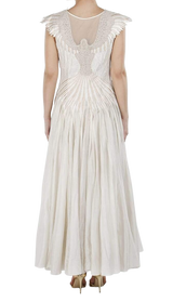 Ivory Bird Motifs Embroidered Linen Dress - Preserve