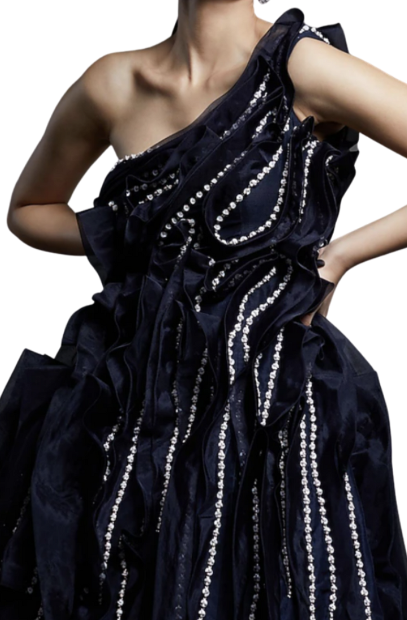 Midnight Blue Beaded Gown - Preserve