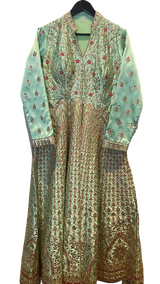 Mint Embroidered Anarkali: Sample Sale - Preserve