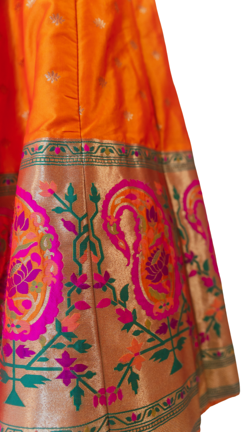 Orange Banarasi Lehenga - Preserve