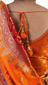 Orange Banarasi Lehenga - Preserve