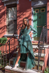 Asymmetrical Emerald Jacket Tulle Dress - Preserve