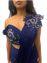 Royal Blue Reception Sari - Preserve