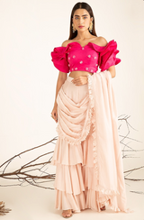 Fuchsia Ruffled Sharara Set - Preserve