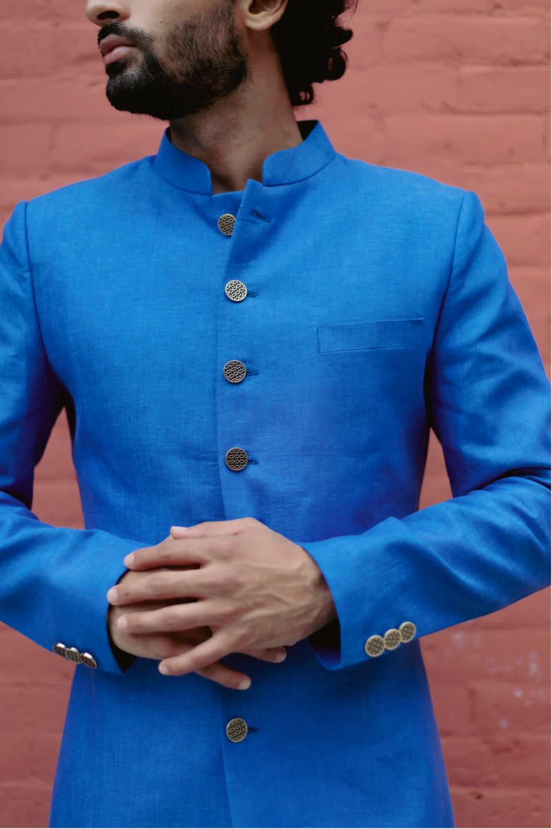 Blue Men's Raj Sherwani