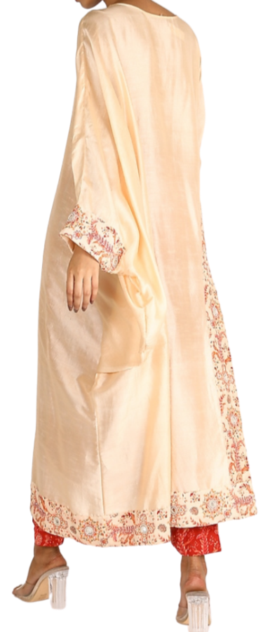 Ivory Embroidered Kurta with Pants - Preserve