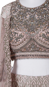 Dusty Pink Heavily Embellished Scalloped Lehenga - Preserve