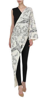 Scenic Applique Black & White Jumpsuit - Preserve