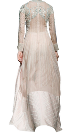 Powder Pink Embroidered Trail Top with Palazzo Pants - Preserve