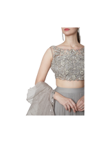 Silver Grey Embellished Lehenga