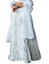 White Mirrored Leher Lehenga