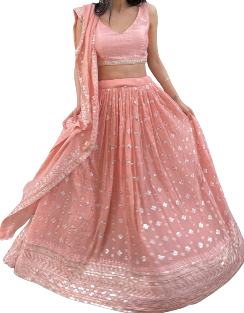 Pink Aisha Embellished Lehenga