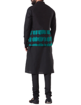 Teal Black Dyed Nehru Jacket Set