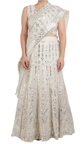 White Mirrored Lehenga - Preserve